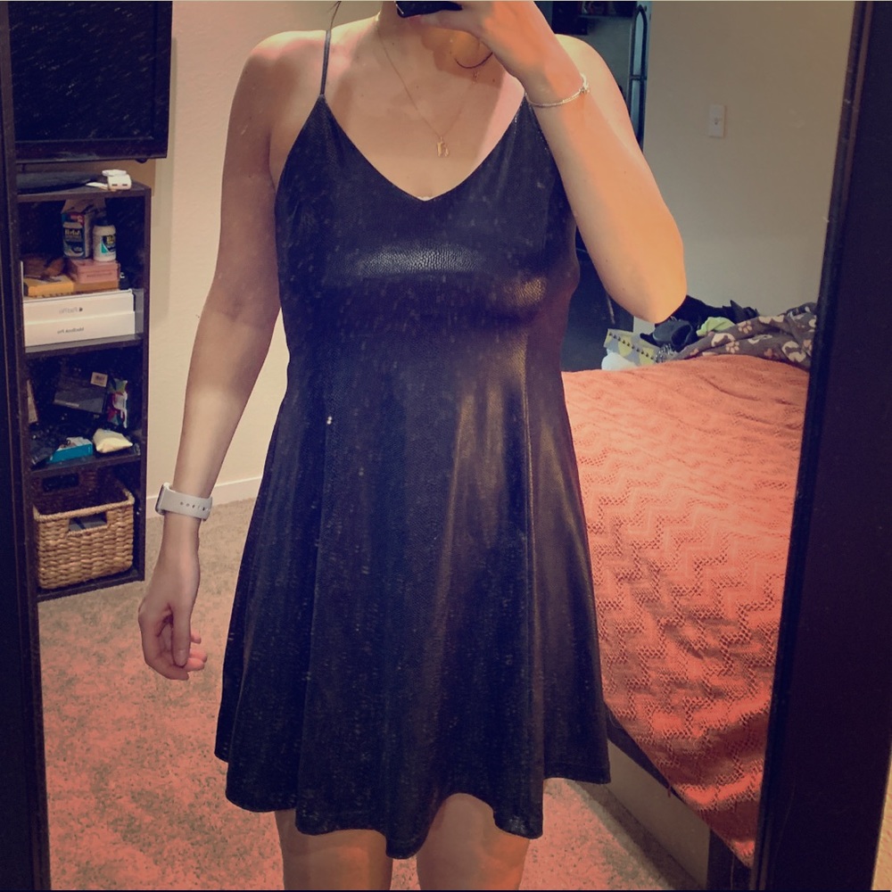 Black dress patten snakeskin